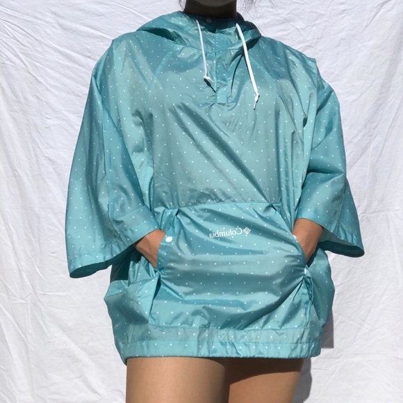Columbia Blue White Flash Forward Rain Anorak - Picture 4 of 5